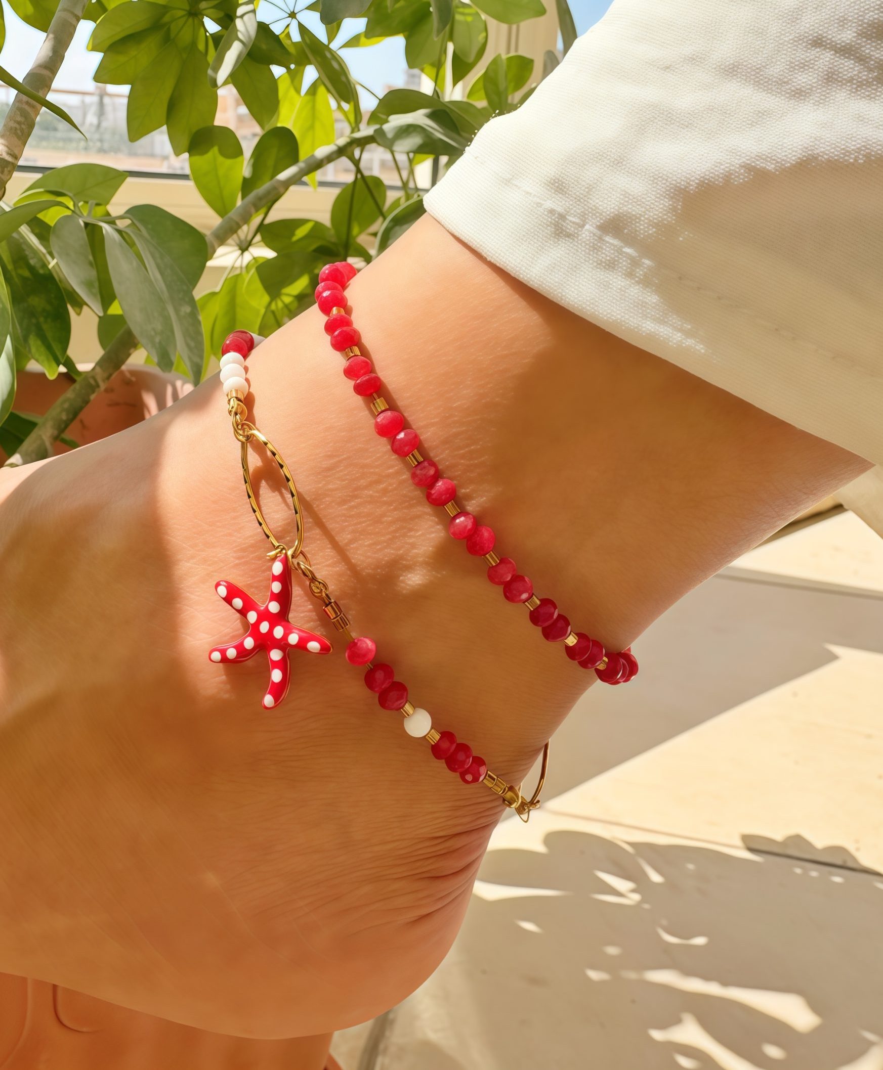 Red Agate Anklet